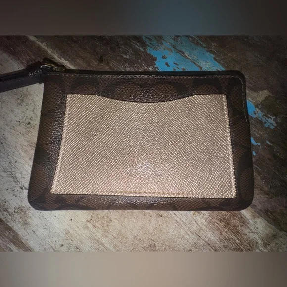 Coach Metallic Colorblock Signature Corner Zip Wristlet - Picture 2 of 10